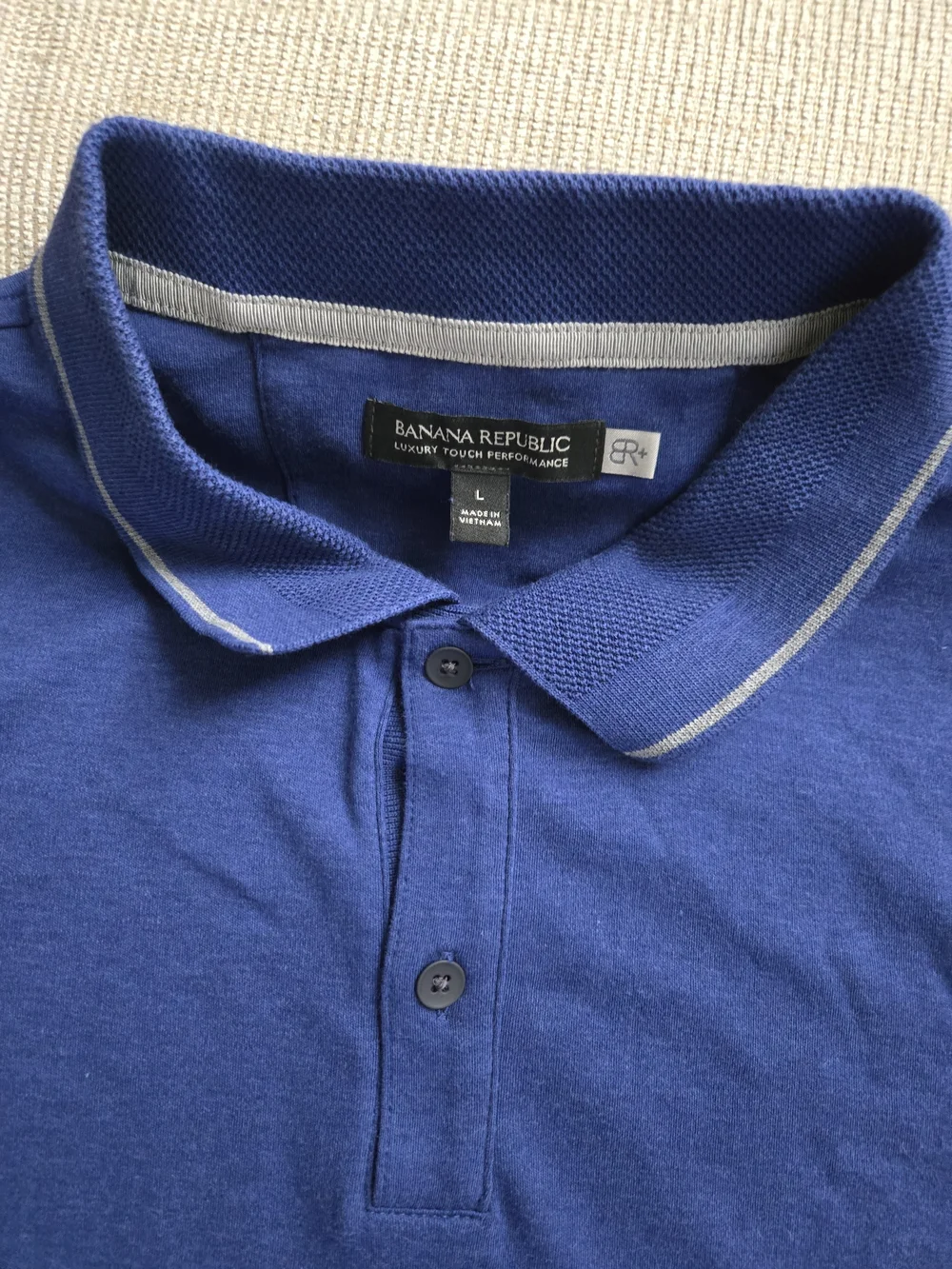 Banana Republic Royal Blue Polo with White Contrast Trim